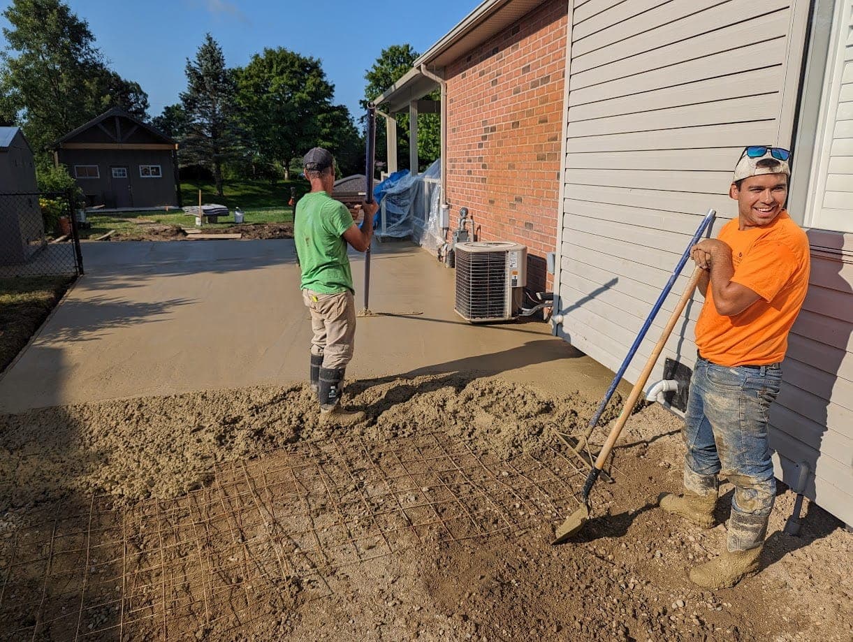 Stamped concrete patio installation in London, Ontario